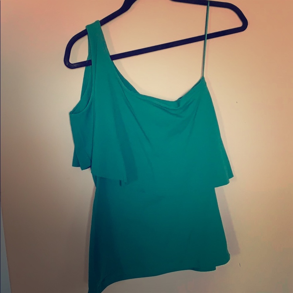 Susana Monaco one shoulder top with ruffle